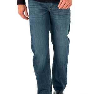 WRANGLER MEN'S RELAXED FIT FIVE POCKET BLUE JEANS SIZE 52x30 NWT